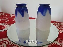 Pair of Art Deco Tulips Signed Daum-Nancy