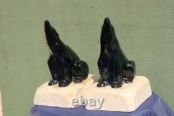 Pair of Art Deco bookends, 1930s bear signed.