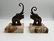 Pair Of Art Deco Bronze Bookends Signed Perrin