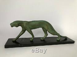 Panther Art Deco Marti Font Regule Patina Green Marble Pedestal C2522 Black 1930