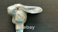 Paper Cut Art Deco Signed Sculpture Head Rabbit Metal Sulphide Opens Letter