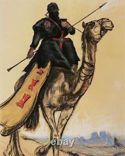 Paul Élie Dubois Watercolor Drawing Gouache Orientalist Painting Algeria Hoggar
