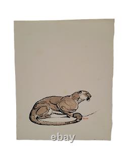 Paul Jouve Colour Lithography Seat Panther