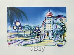 Pierre Le Negresco Nice Bellier Lithographie Signed And Numbered # 250ex