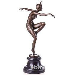 Polished Art Deco Bronze Dancer Con Brio after Ferdinand Preiss