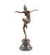 Polished Art Deco Bronze Figure Dancer Con Brio After F. Preiss