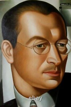 Portrait Art Deco Painting Oil Painting On Canvas Signed