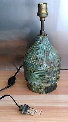 Pretty 1950 Lamp In Scarified Ceramic Signed M M To Identify