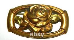 Pretty ART DECO rose brooch Signed Bijoux DAR