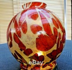 Pretty Vase Art Deco Shaped Ball Signed Degué Early 20th