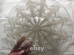 R. LALIQUE Art Deco Glass Plate, signed and numbered Model DANDELIONS. 31cm