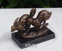 Rabbit Hare Animalier Hunting Style Art Deco Style Art Nouveau