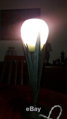 Rare Art Deco Lamp Robj Foot And Tulip Signed Schneider, 1900 1930 Lamp