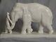 Rare Elephant And Cornac Signed Stef. Ceramic Cracked 30. Art Deco