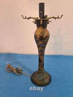 Rare Grand Foot Lamp 38 CM In Pate Glass Art Deco Signed Gallé Tip