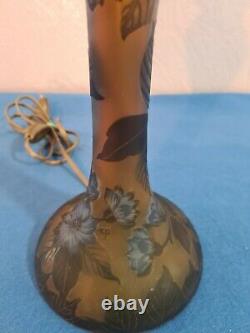 Rare Grand Foot Lamp 38 CM In Pate Glass Art Deco Signed Gallé Tip