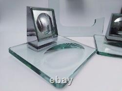 Rare Model Towel And Soap Holder Signed Veca Italy Integrated Witch Mirror