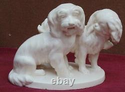 Rare Old Large Group Dogs Faience Cracked Signed Raniton Czechoslovakia