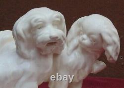Rare Old Large Group Dogs Faience Cracked Signed Raniton Czechoslovakia