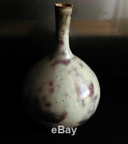 Rare Vase In Gray Signed Jacky Coville 1973 (born In 1936)