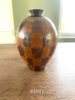 Rare sandstone vase signed Greber art deco