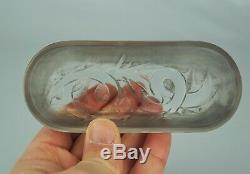 René Lalique Glass Cup Thorns Gray Patina Art Deco Vase Signed In 1920