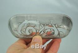 René Lalique Glass Cup Thorns Gray Patina Art Deco Vase Signed In 1920