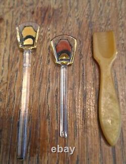 Salt cellars and Art Deco knife rests from the 1920s. Signed Moreau