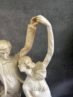 Santini Art Deco Dancing Couple Sculpture by The Art of Sculpture, Signed