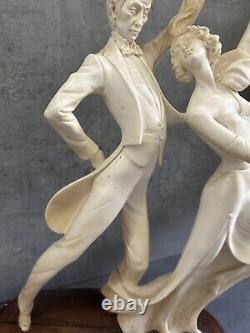 Santini Art Deco Dancing Couple Sculpture by The Art of Sculpture, Signed