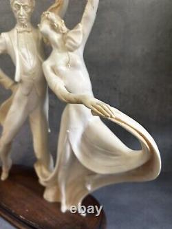 Santini Art Deco Dancing Couple Sculpture by The Art of Sculpture, Signed