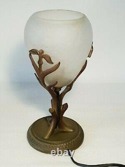 Schneider Bronze Veillous Lamp Art Deco Tulip Gill Decoration Signed
