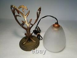 Schneider Bronze Veillous Lamp Art Deco Tulip Gill Decoration Signed