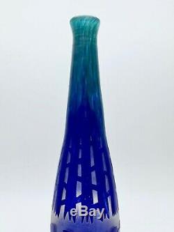 Schneider French Chicory Glass Vase Signed Carton Art Deco