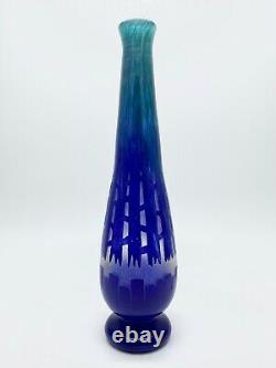 Schneider The French Glass Vase Chicorée Signed At The Berlingot Era Art Deco