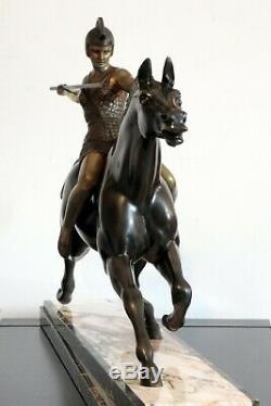 Sculpture Armand Lemo Art Deco Warrior Goddess Warrior Goddess