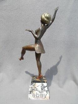Sculpture Art Deco 30s Limousin Statue Woman Oriental Dancer Bronze Regule