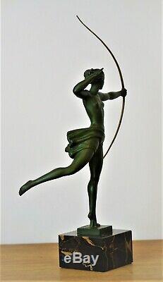 Sculpture Art Deco Diana In The French Artist Jean De Marco