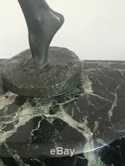 Sculpture Bronze Signed Exotic Dancer Marcel Briant Bouraine Art Deco 1930