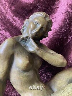 Sculpture Bronze Woman Nue Allonge Giovanni P Cipriani Epoque Art Deco Around 1930