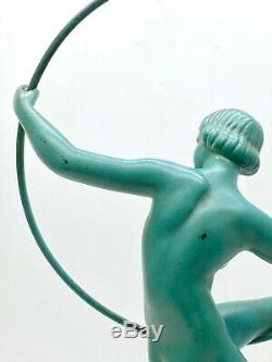 Sculpture Naked Dancer Signed Briand Marcel Bouraine Time Art Deco 1930