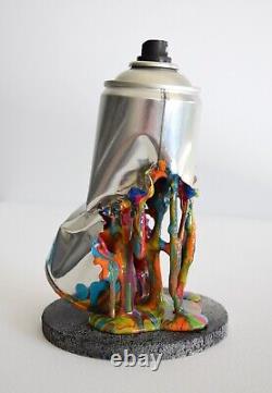 Sculpture graffiti, street art, paint bomb chrome color drips decoration