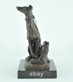 Sculpture of a Hunting Dog Animalier Style Art Deco Art Nouveau Bronze