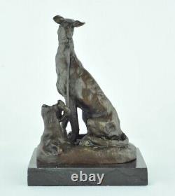 Sculpture of a Hunting Dog Animalier Style Art Deco Art Nouveau Bronze