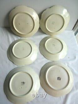 Set Of 6 Barbotine Art Deco Plates Signed By Choisy Le Roi Les Pensées