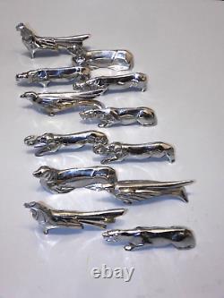 - Set of 12 Knife Holders Art Deco Style by SANDOZ Unsigned