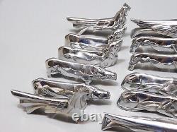 - Set of 12 Knife Holders Art Deco Style by SANDOZ Unsigned