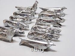 - Set of 12 Knife Holders Art Deco Style by SANDOZ Unsigned