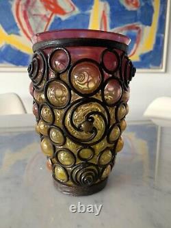 Signed Daum Majorelle Superb Quality Vase Exceptional Art Deco No Galle