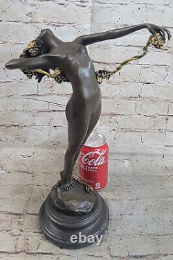 Signed H. Frishmuth Bronze Sculpture Art Deco Girl Bronze Statue The Vigne